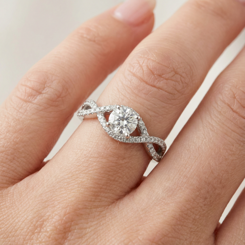 Twist Band Engagement Ring