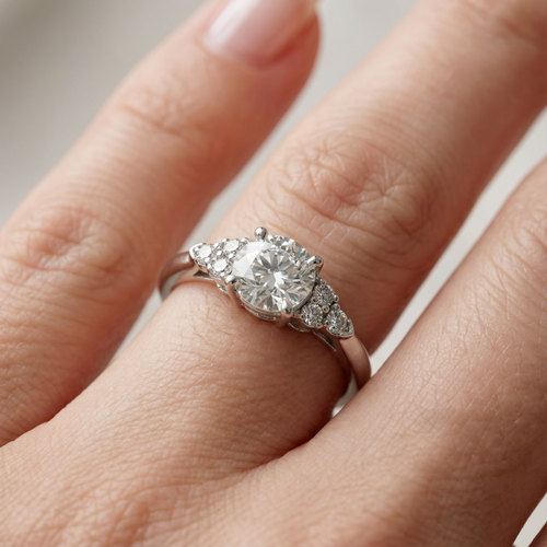 Side Stone Engagement Ring