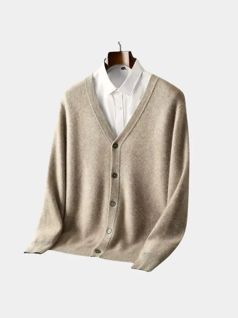 100% Merino Wool V Neck Knitwear Cardigan Sweater - Casa Laro CASA LARO