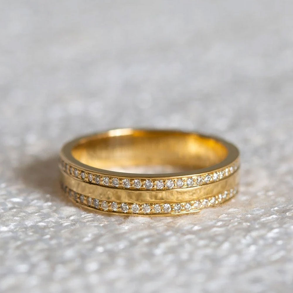 Classic 4mm Golden Tone Wedding Band In Sterling Silver Shineofdiamond