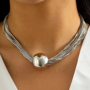 Sterling Silver Moon Drop Pendant - Necklace
