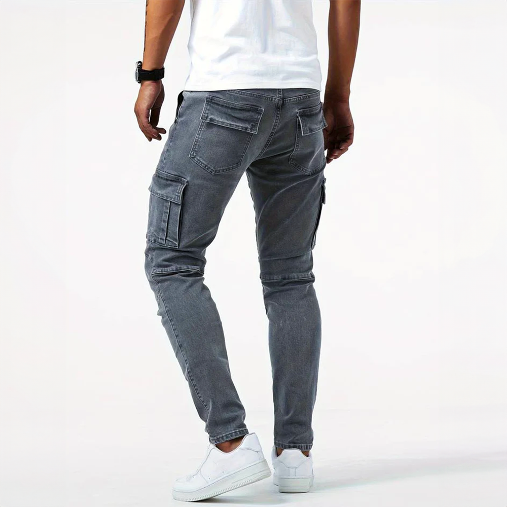 Washed Denim Cargo - Jeans