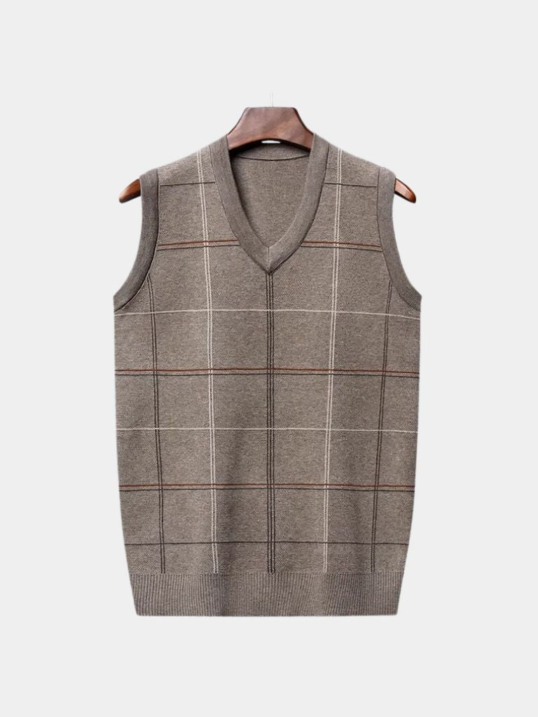 Academic Checkered Knit Vest - Casa Laro CASA LARO