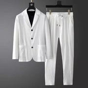 Tailored Linen Blazer Set - Two-Piece Set