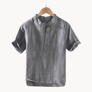 Ocean Blue Pure Linen Button-Down - Shirt