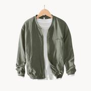 Linen-Blend Bomber - Bomber Jacket