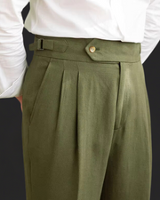 Linen-Cotton - Pleated Trouser