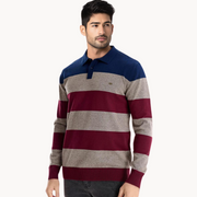Bellino Ribbed Polo Collar - Sweater