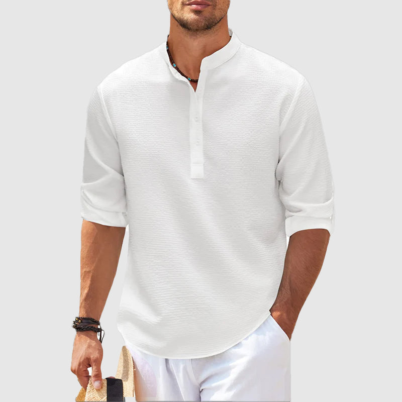 Positano Linen Henley - T-Shirt