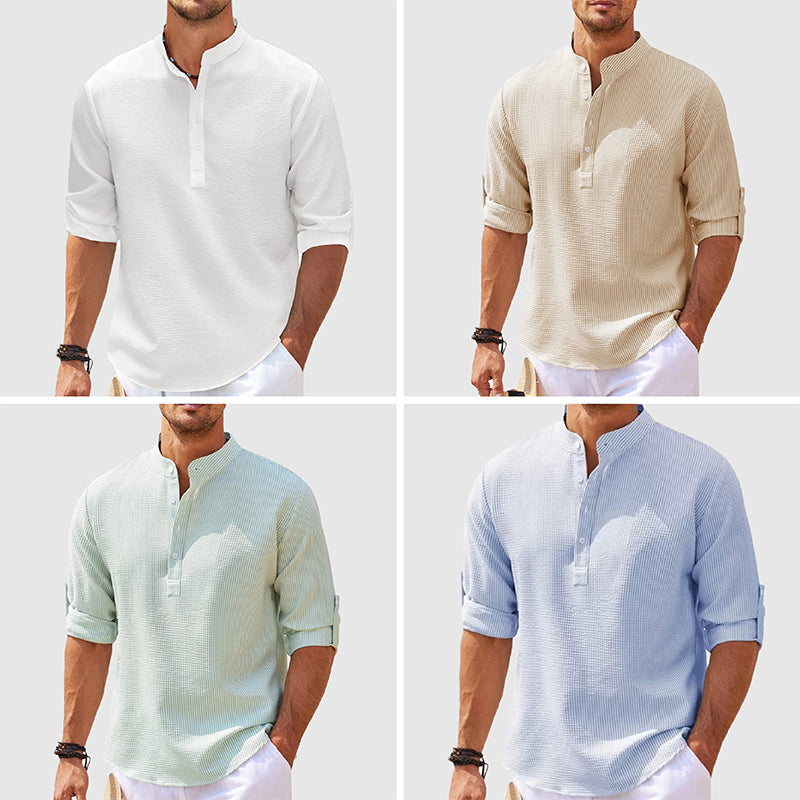 Positano Linen Henley - T-Shirt