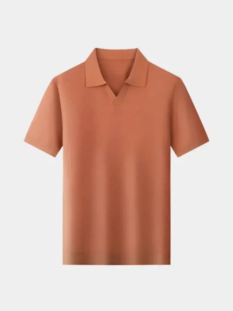 Casual Buttonless Knit Polo Shirt - Casa Laro CASA LARO
