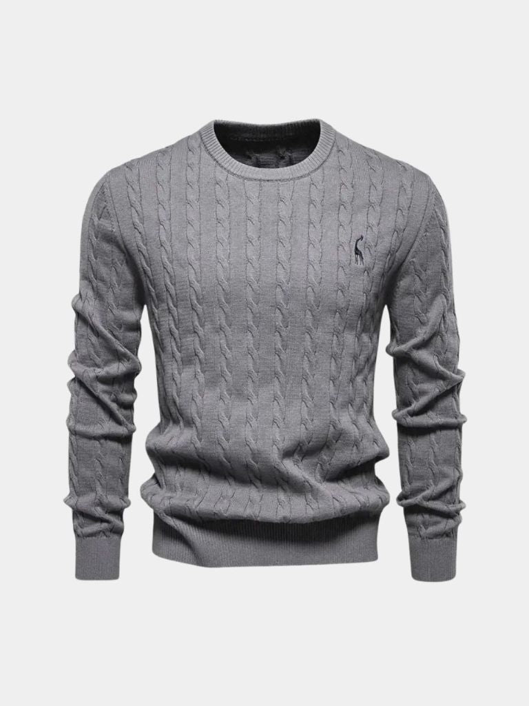 Cotton Crew Neck Pullover Sweater - Casa Laro CASA LARO