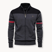Zip Front Ribbed Knit - Sweater