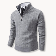 Ribbed Knit Quarter-Zip - Sweater