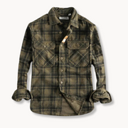 Retro Plaid Corduroy - Flannel Shirt