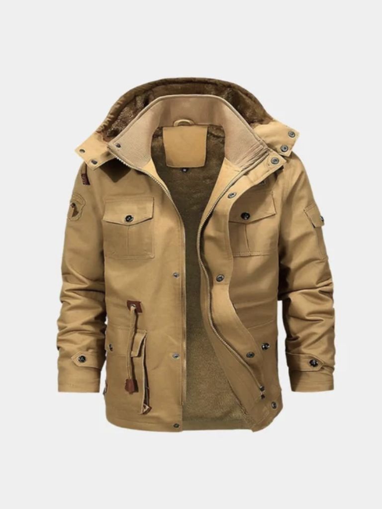 Fleece Hooded Bomber Jacket - Casa Laro CASA LARO