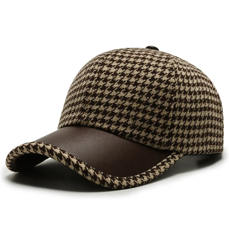 Houndstooth Leather - Cap CASA LARO MEN