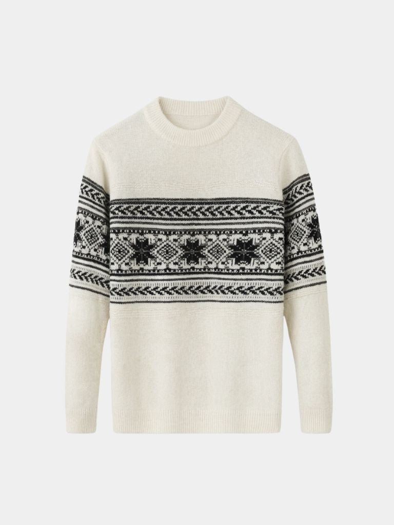 100% Wool Fair Isle Pullover Sweater Jumper - Casa Laro CASA LARO