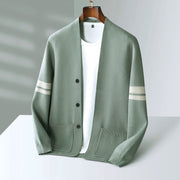 Striped Knit Open Front - Cardigan