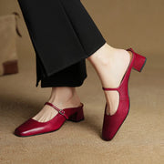 Leather Pointed Toe - Heels