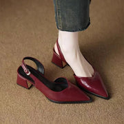 Leather Pointed Stiletto - Heels