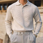 Collared Ribbed Knit - Sweater