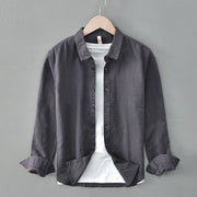 Cotton-Linen Blend Button-Up - Shirt
