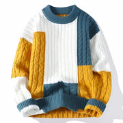 Patchwork Knit Pullover - Sweater