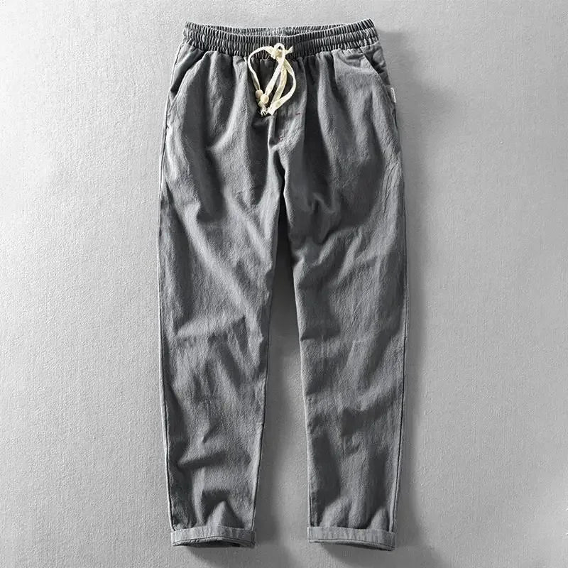 Tailored Linen Straight-Leg - Trousers