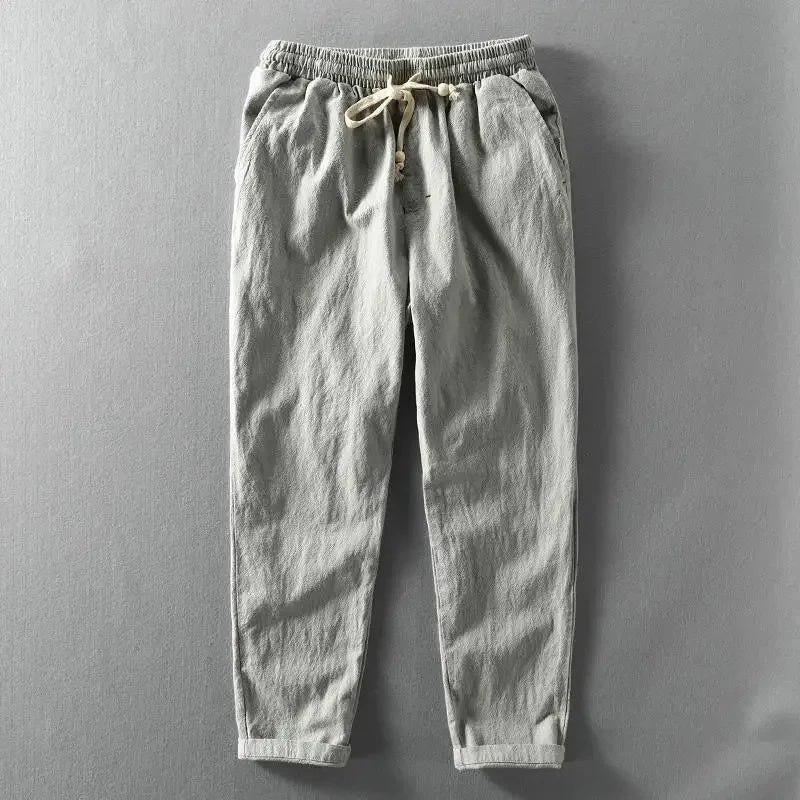 Tailored Linen Straight-Leg - Trousers