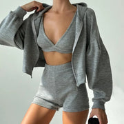 Ribbed Knit Loungewear - Two-Piece Set