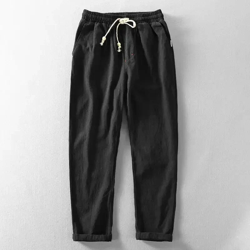 Tailored Linen Straight-Leg - Trousers