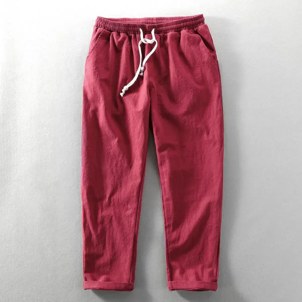 Tailored Linen Straight-Leg - Trousers