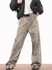 Leopard Print Baggy - Jeans