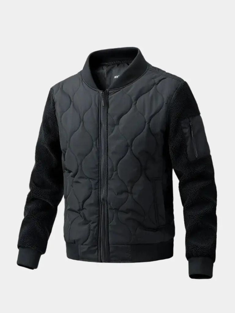 Sherpa Sleeves Padded Bomber Jacket - Casa Laro CASA LARO