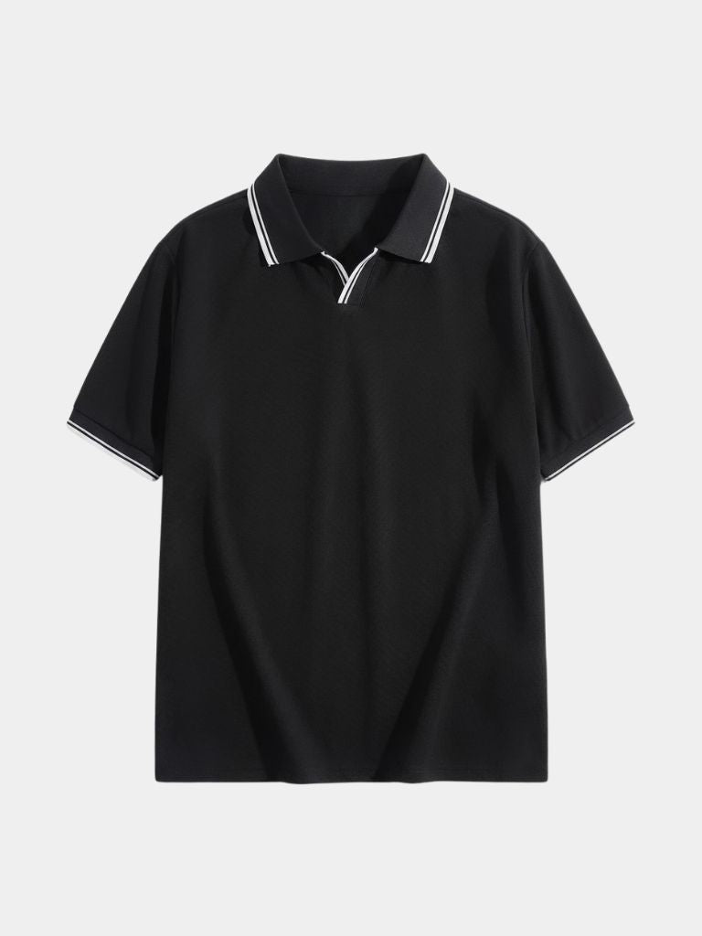 Timeless Black V-Neck Polo - Casa Laro CASA LARO