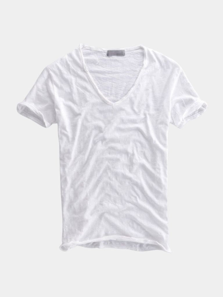 Albo Classic Linen V Neck T-Shirt – Casa Laro CASA LARO