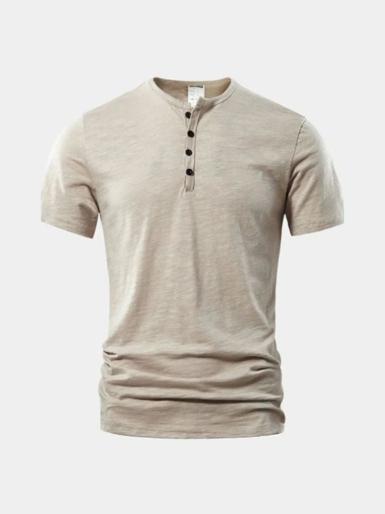 Essential Casual Henley Neck T-Shirt - Casa Laro CASA LARO
