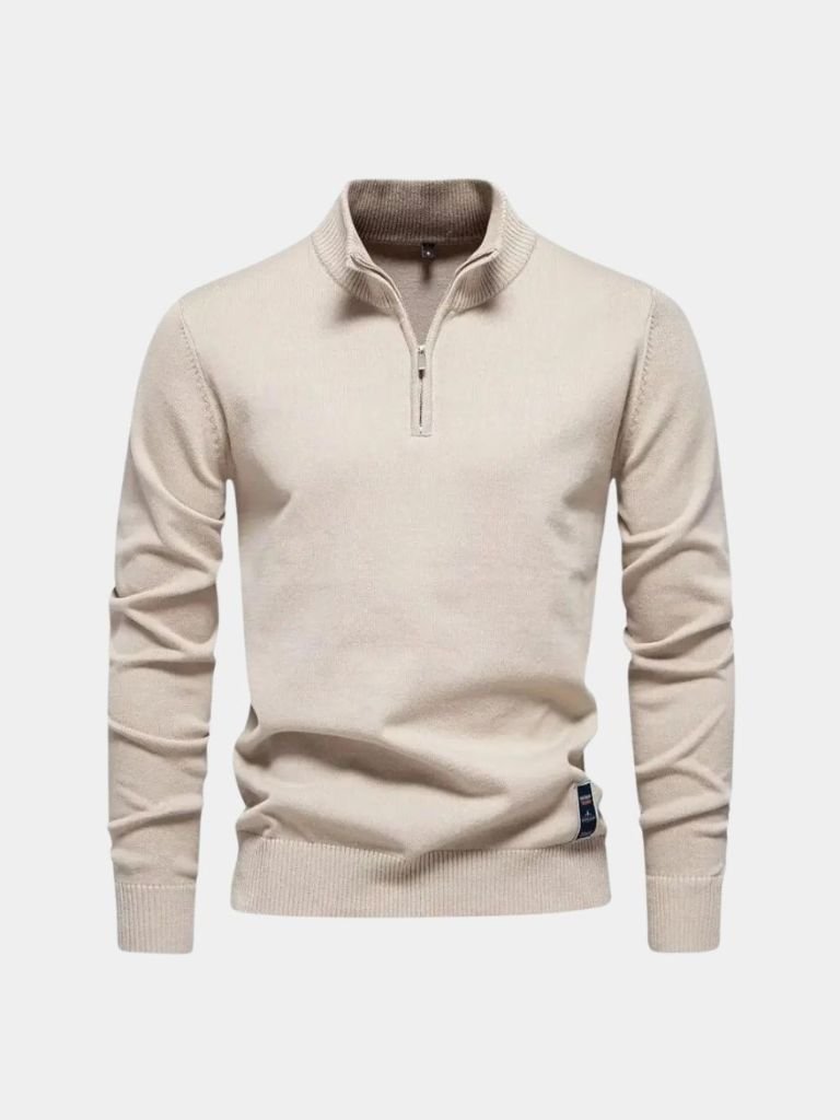 Half Zip Knitwear Solid Color Cardigan Sweater - Casa Laro CASA LARO