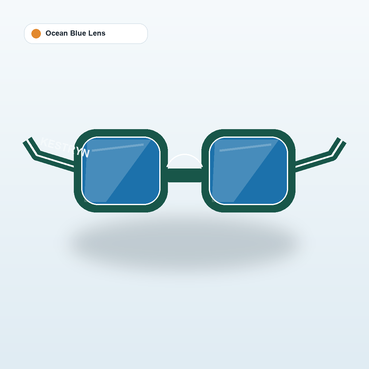 Kestryn Ocean Blue Lens / Green Frame