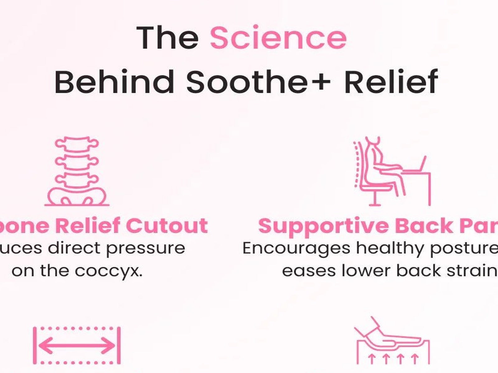 Cushiva seat cushion support zones and posture diagram