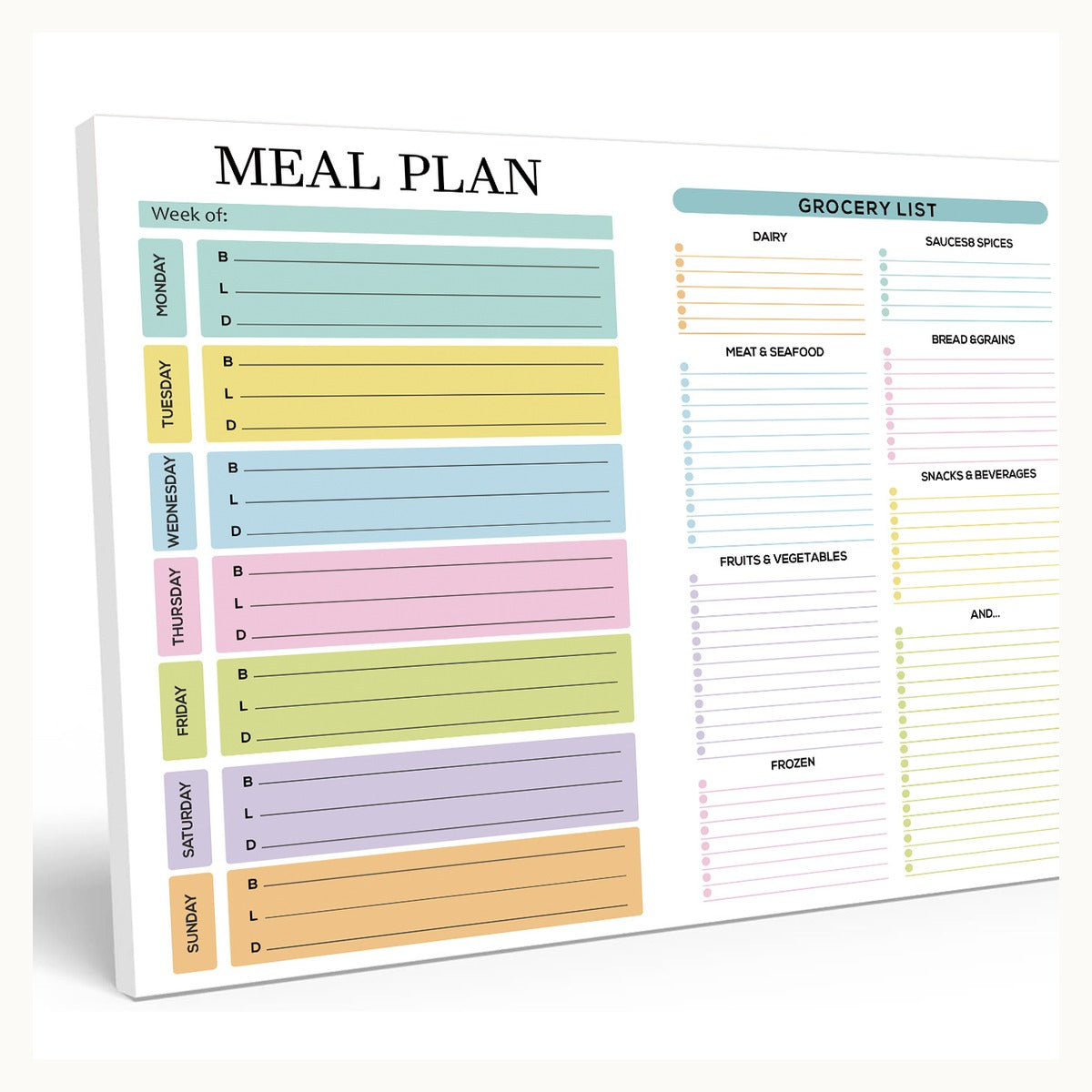Planora B5 meal planner full-format view