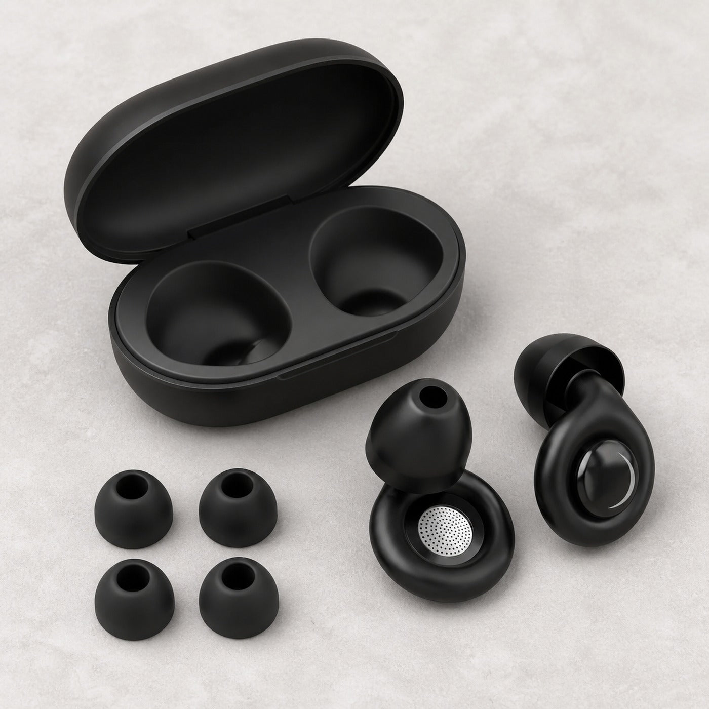Quietrest earplug kit with case and replacement tips