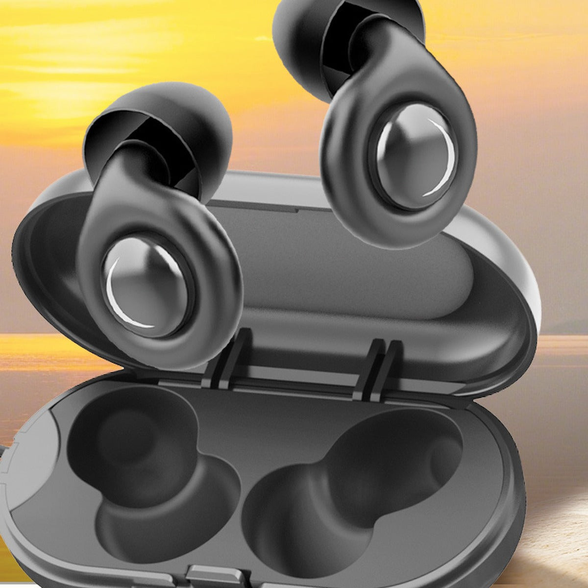 RideQuiet earplug kit with case and spare tips