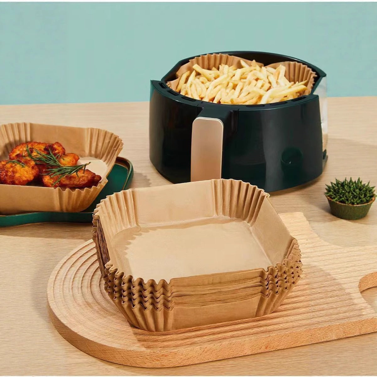 Crispguard liner holding cooked food