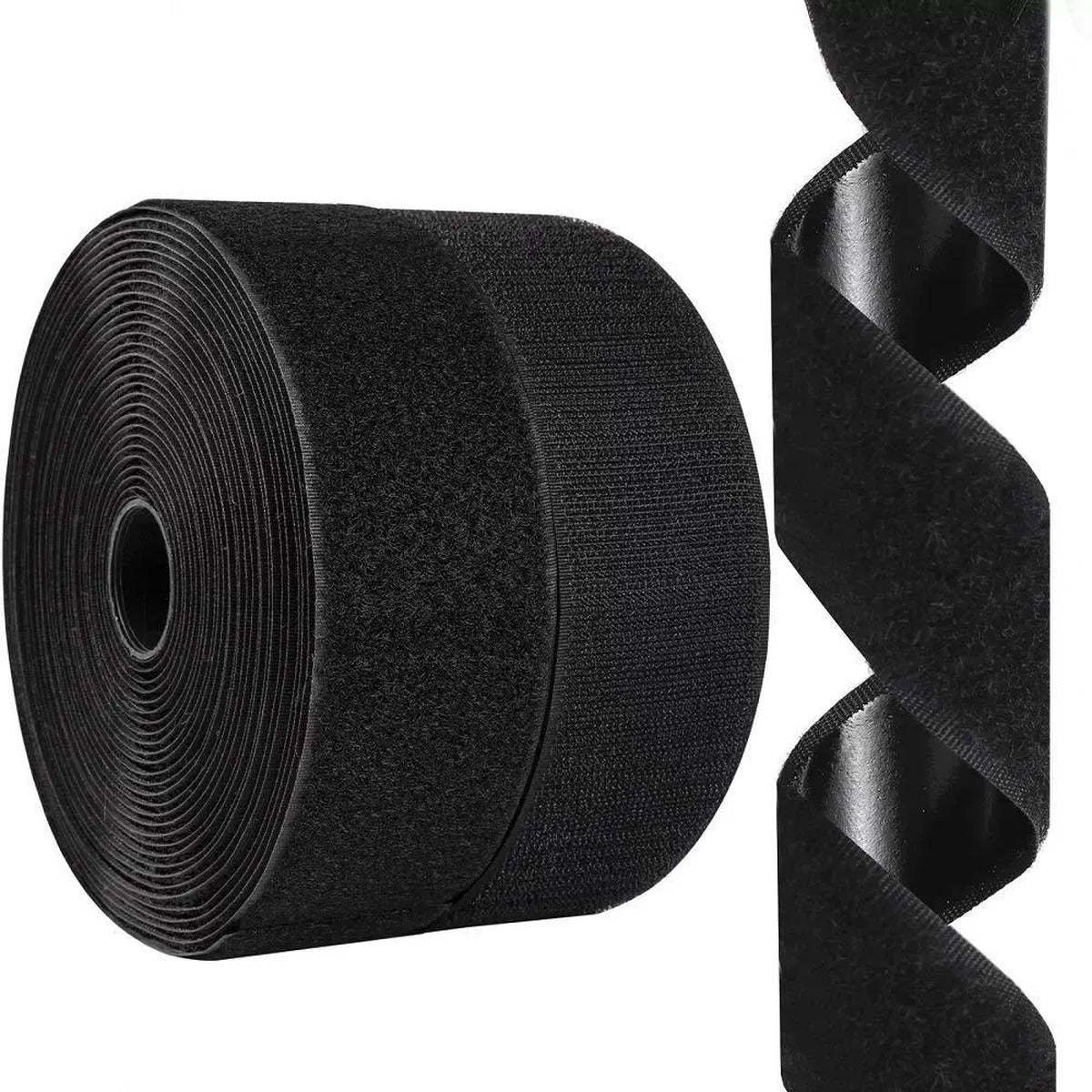 Griploop black hook-loop roll texture on white