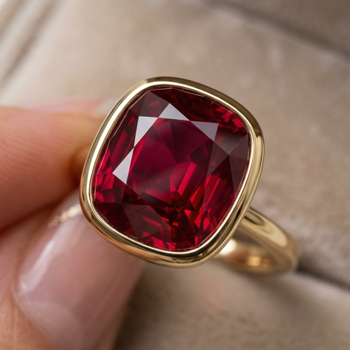 Red Stone Engagement Ring