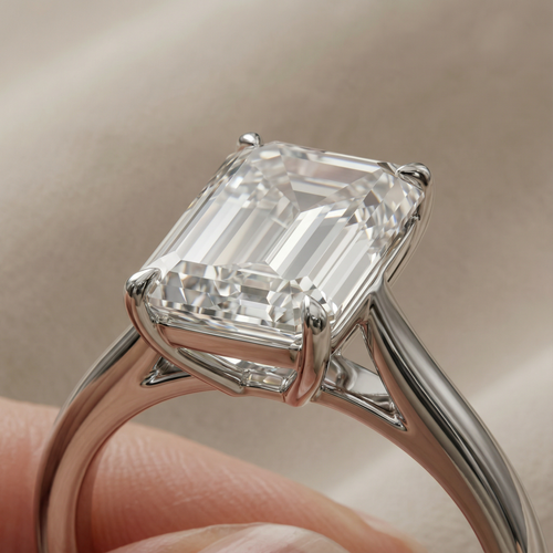 Emerald Cut Wedding Set