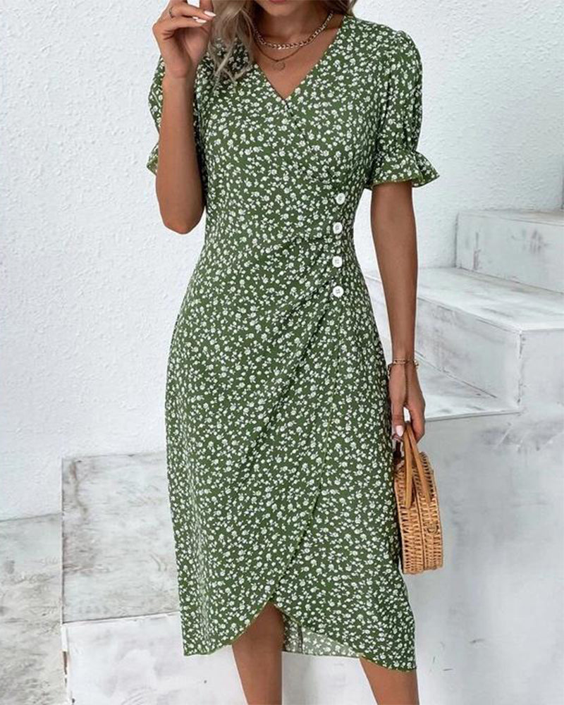 Floral Print - Casual Dress