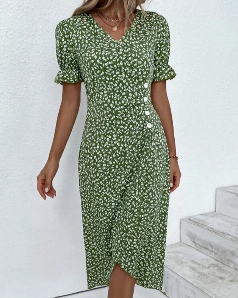 Floral Print - Casual Dress